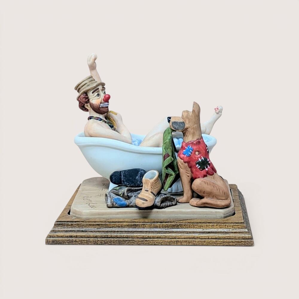 1980s Ron Lee A Hard Day's Bath Sample Clown Figurine